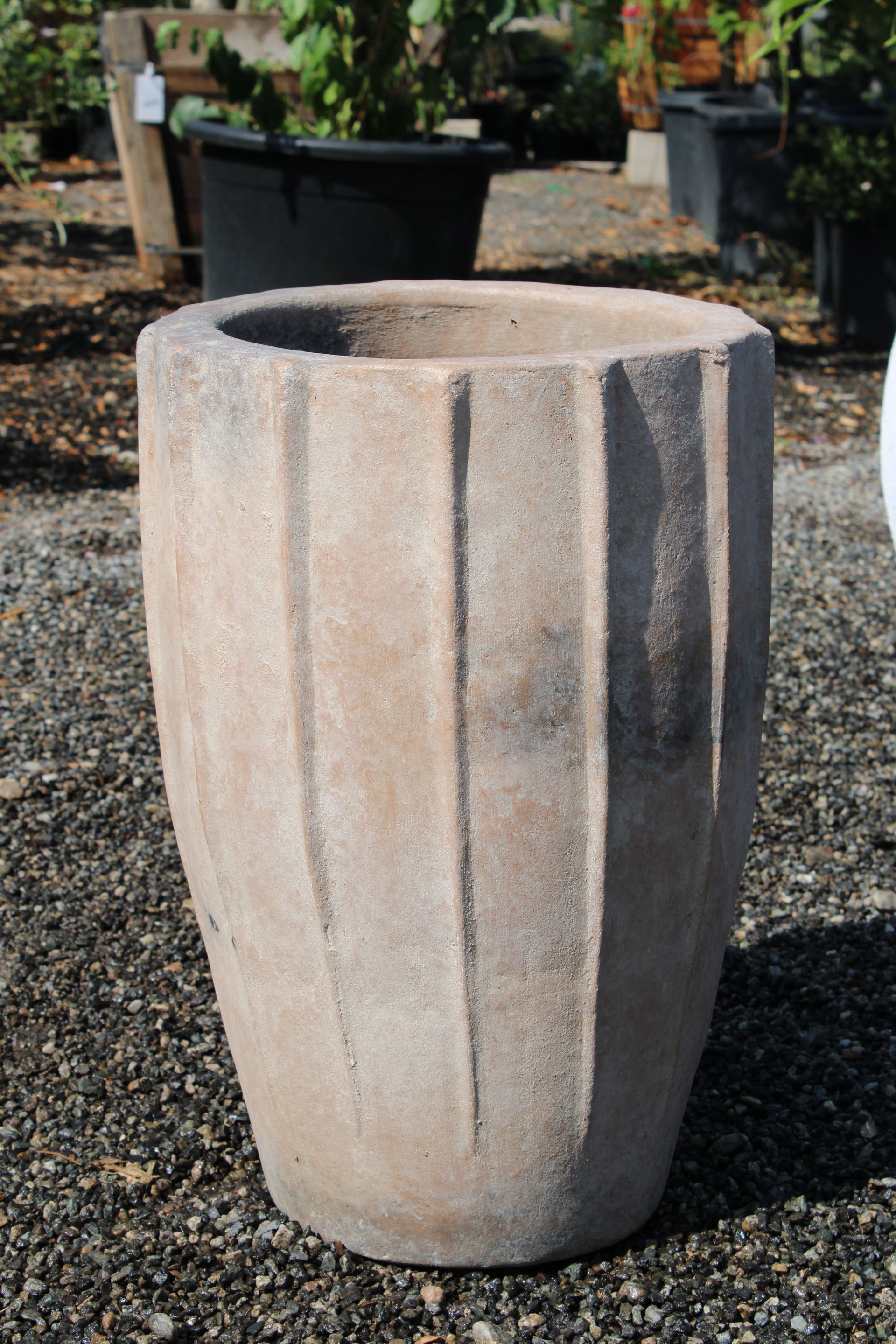 Cream Terracotta Pot – Lined Design