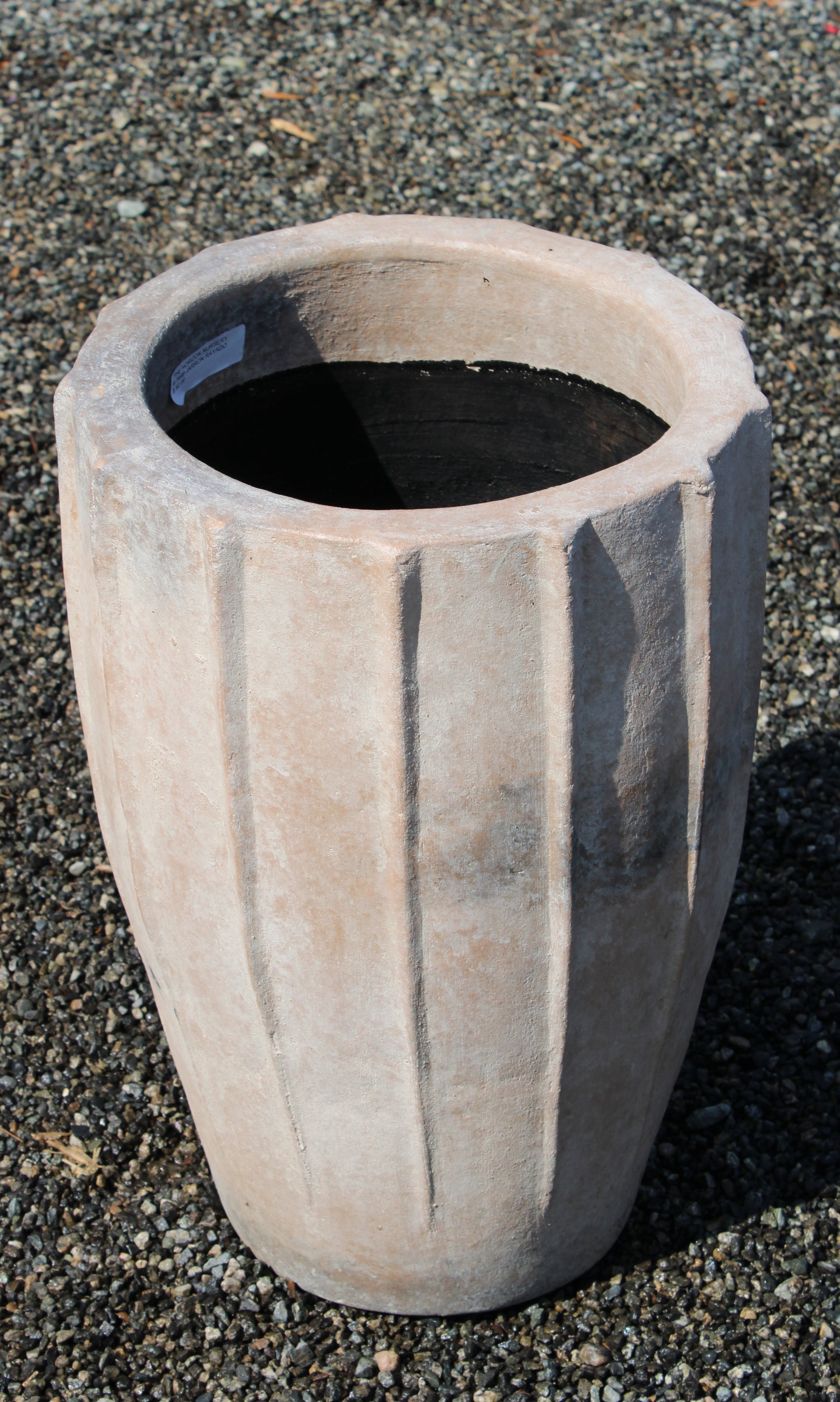 Cream Terracotta Pot – Lined Design